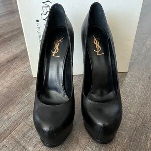 New! Saint Laurent Women's Leather Tribtoo 105 Platform Heel Pump Size 40